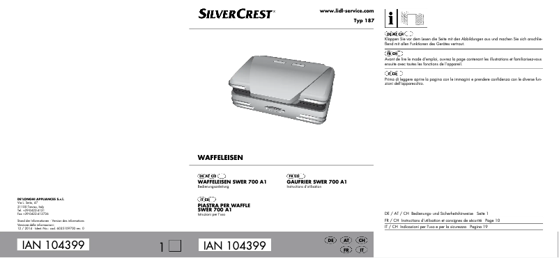 Page 1 de la notice Manuel utilisateur SilverCrest SWER 700 A1