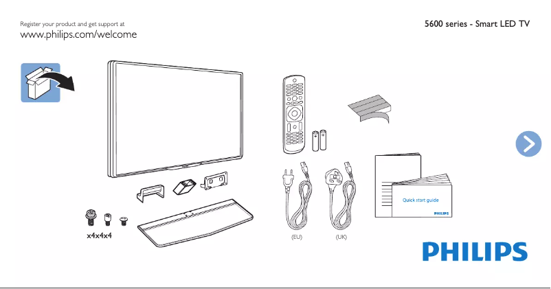 Page n°1 - Guide de démarrage rapide Philips 42PFT5609