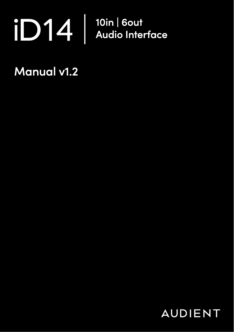 Page 1 de la notice Manuel utilisateur Audient iD14 MKII