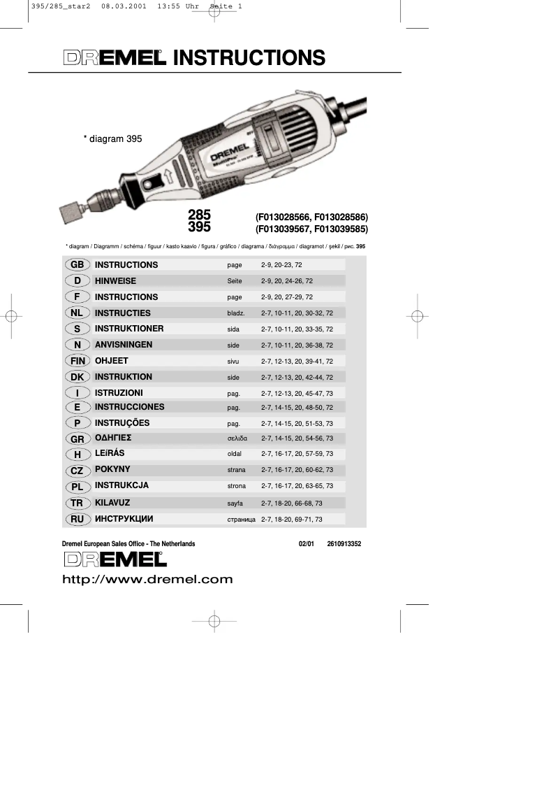 Page n°1 - Manuel utilisateur Dremel MultiPro