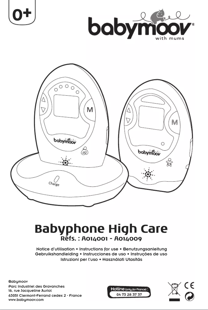 Page 1 de la notice Manuel utilisateur Babymoov High Care A014001