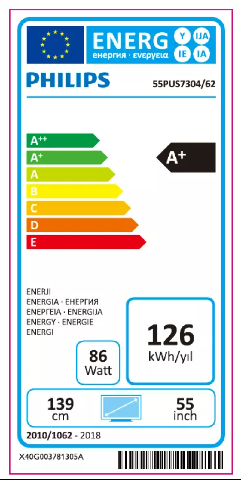 Image de la première page du manuel de l'appareil 55PUS7304