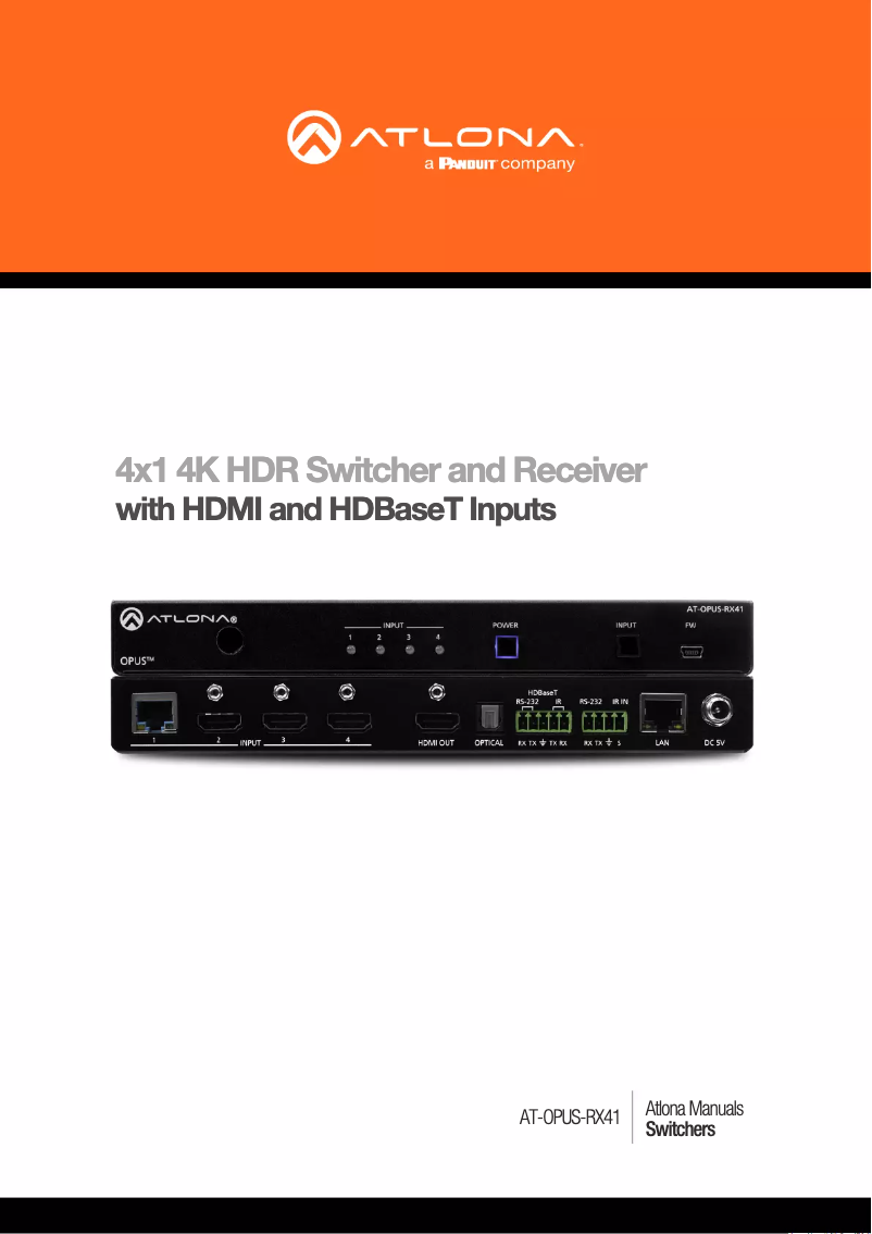 Image de la première page du manuel de l'appareil AT-OPUS-RX41