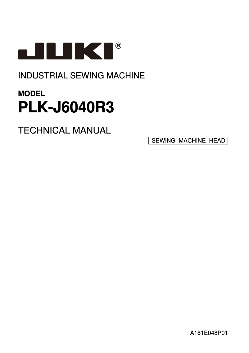 Page 1 de la notice Manuel utilisateur Juki PLK-J6040R3