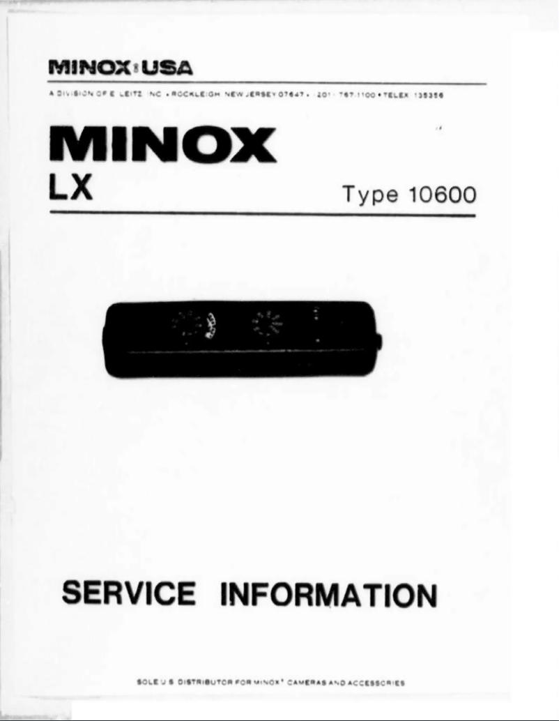 Page 1 de la notice Manuel utilisateur Minox LX