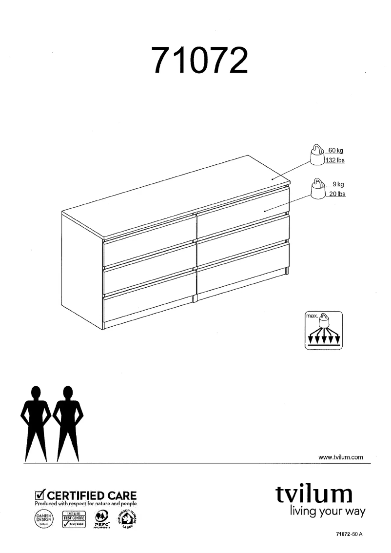 Page 1 de la notice Manuel utilisateur JYSK Brondby (153.6x50x70)