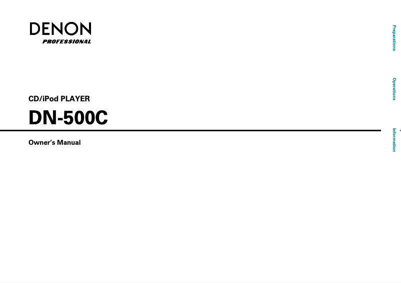 Page 1 de la notice Manuel utilisateur Denon DN-500C