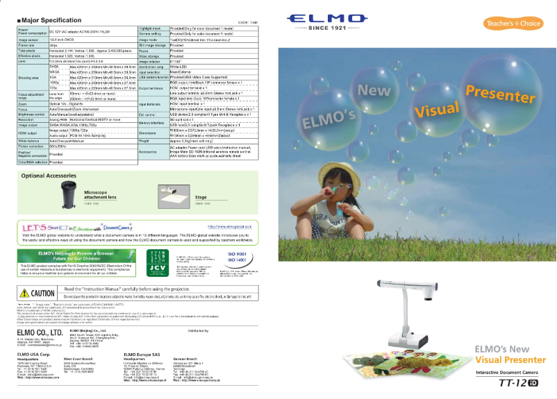 Page n°1 - Brochure Elmo TT-12iD