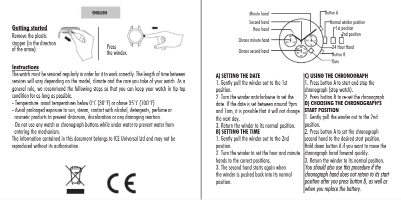 Page 1 de la notice Manuel utilisateur ICE Watch Chrono