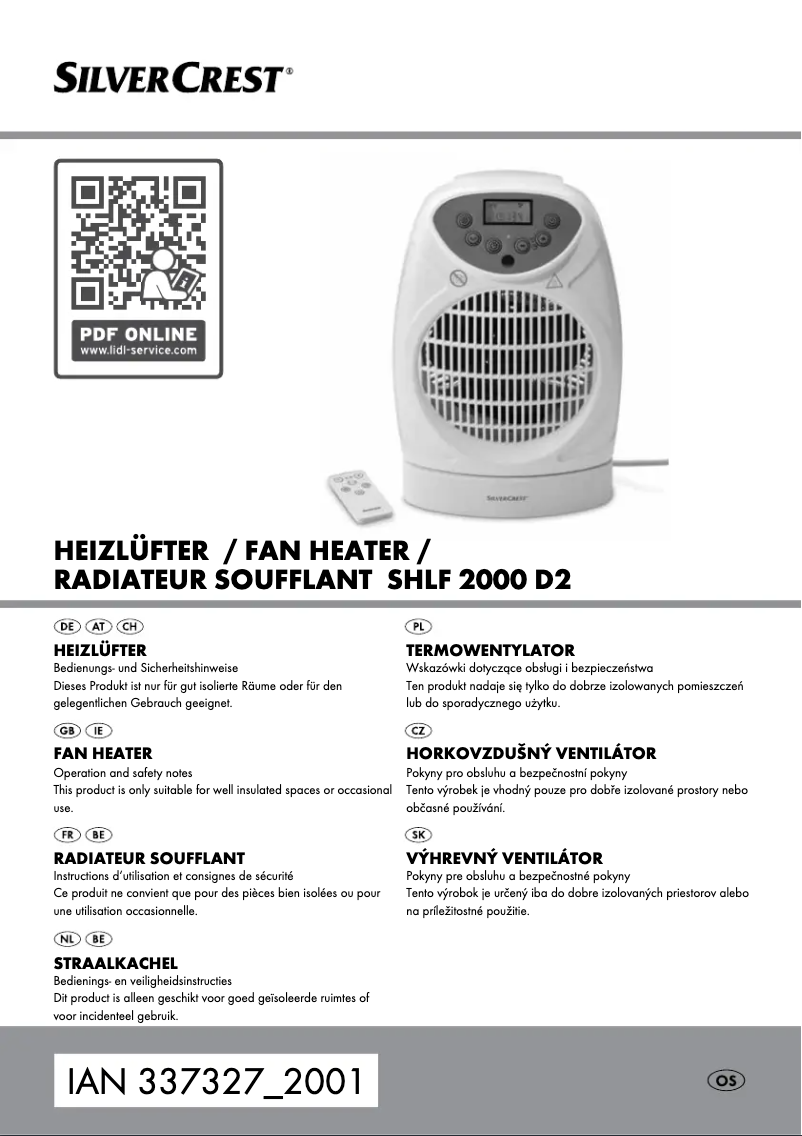 Page 1 de la notice Manuel utilisateur SilverCrest SHLF 2000 D1