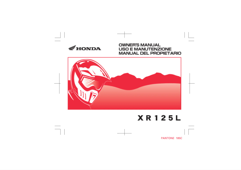 Página 1 del manual Manual de usuario Honda XR125 (2004)