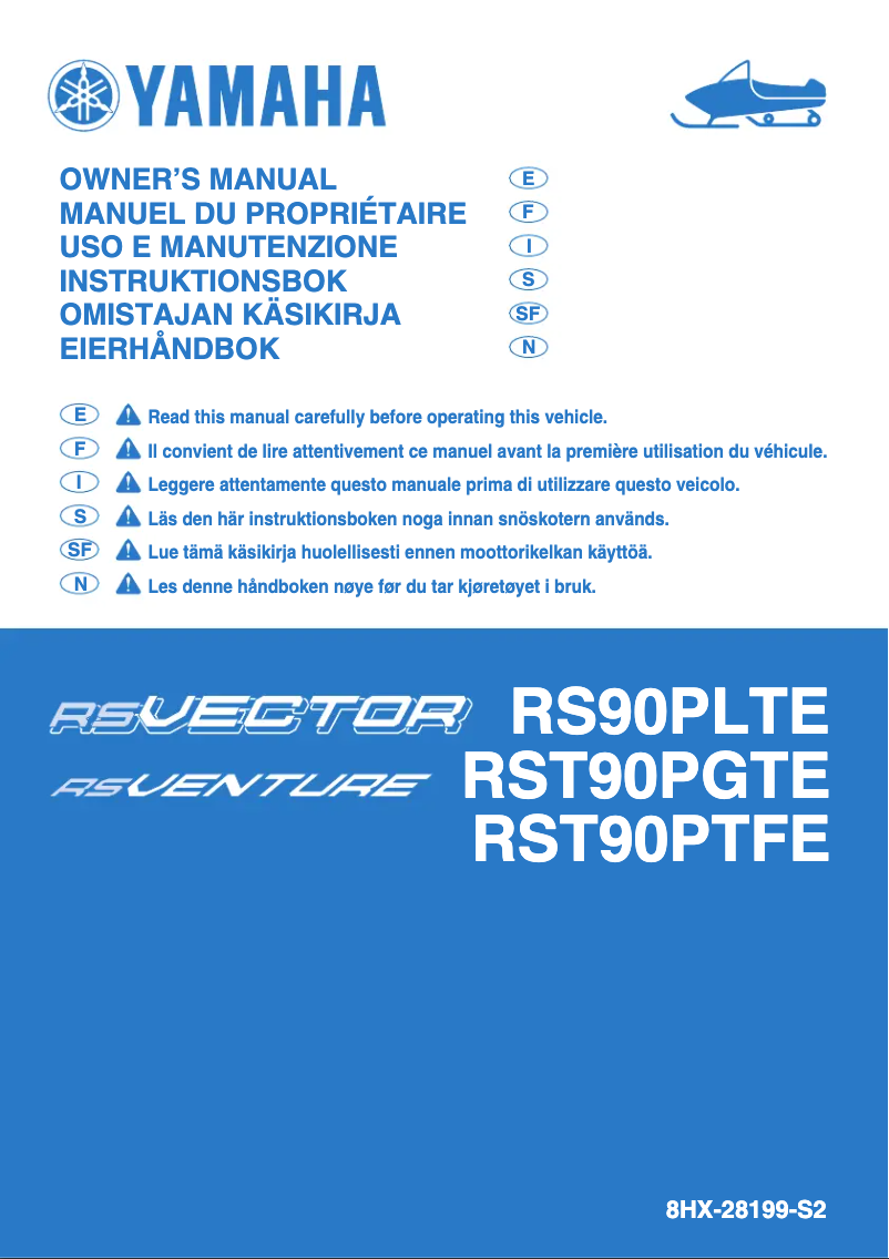 Image de la première page du manuel de l'appareil RS Vector (2014)