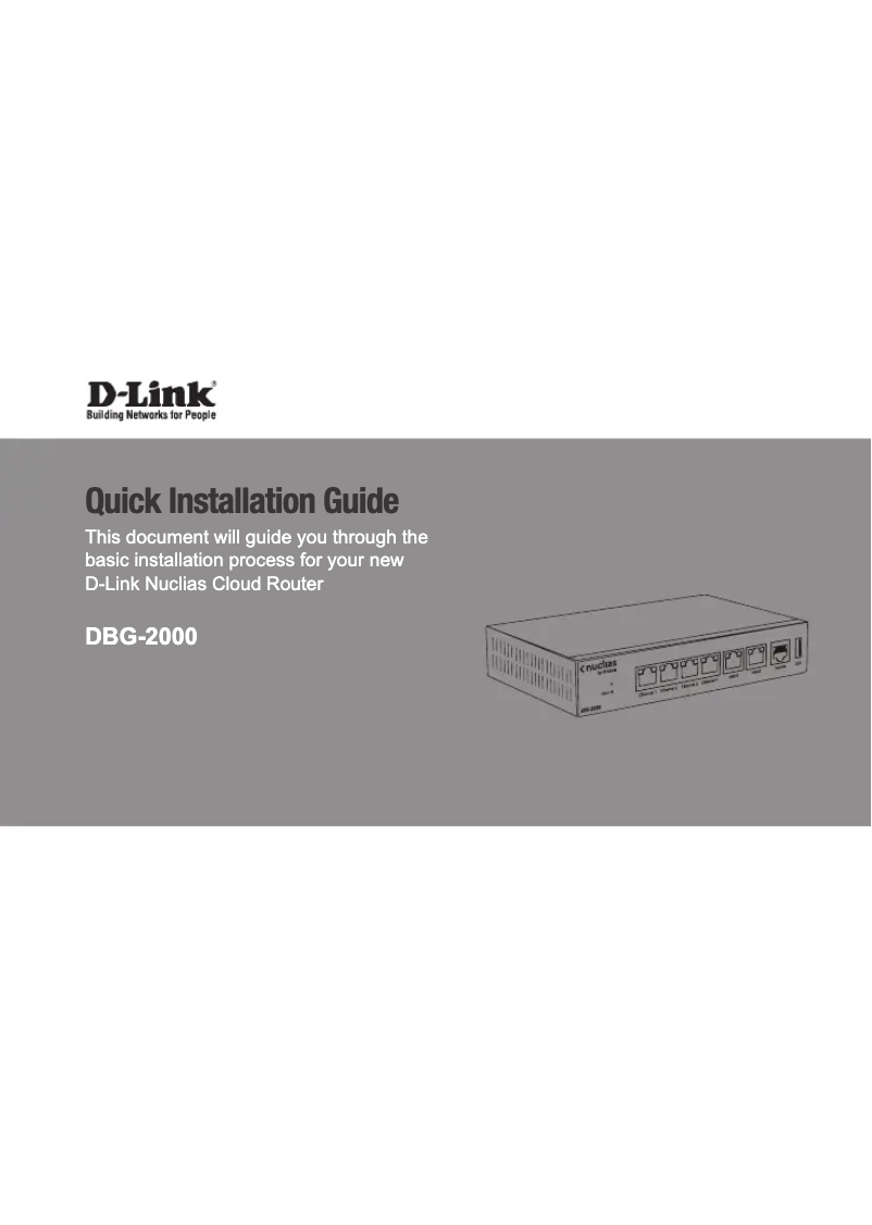 Page 1 de la notice Guide d'installation D-Link DBG-2000