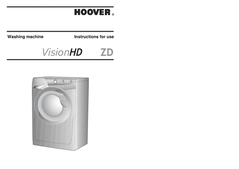 Page 1 de la notice Manuel utilisateur Hoover VHD 9163ZD