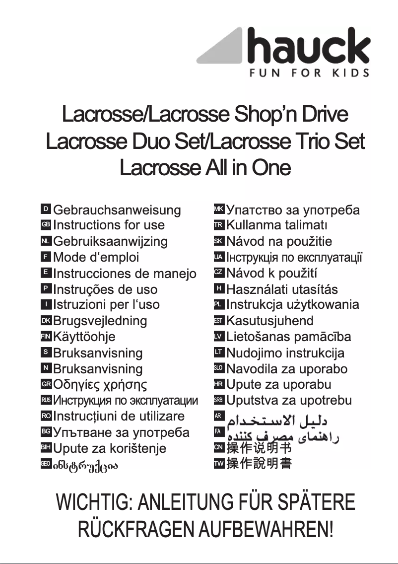 Page n°1 - Manuel utilisateur Hauck Lacrosse Trio Set