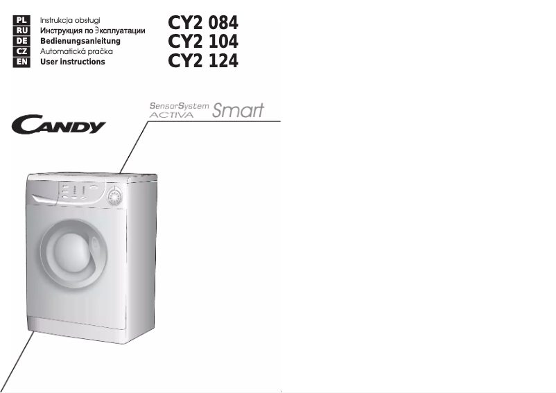 Page n°1 - Manuel utilisateur Candy CY2 084-16S