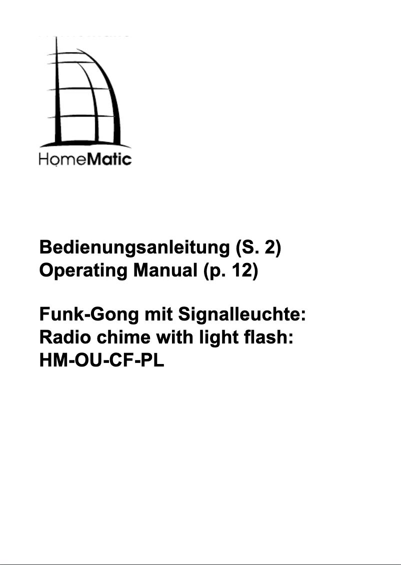 Image de la première page du manuel de l'appareil HM-OU-CF-Pl