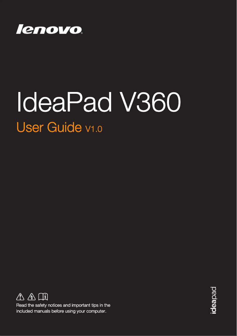 Page n°1 - Manuel utilisateur Lenovo IdeaPad V360