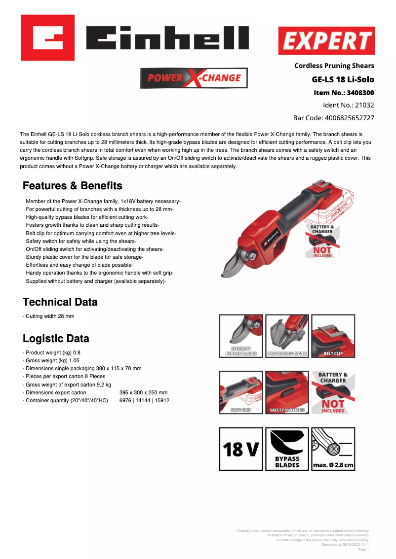 Image de la première page du manuel de l'appareil GE-LS 18 Li