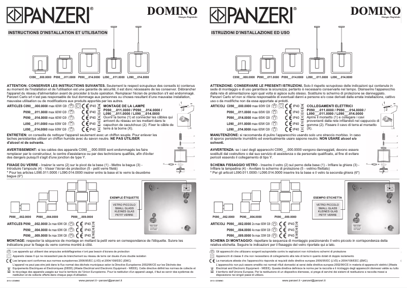 Page n°1 - Manuel utilisateur Panzeri Domino