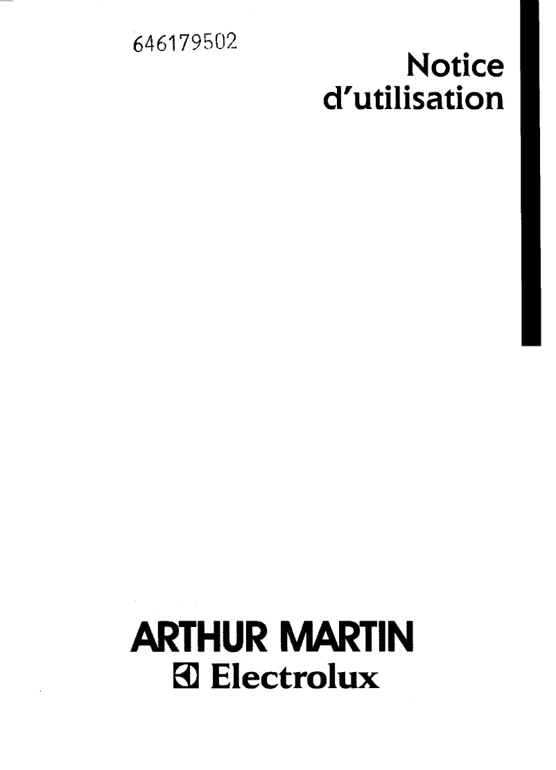 Page n°1 - Manuel utilisateur Arthur Martin-Electrolux ASF 651