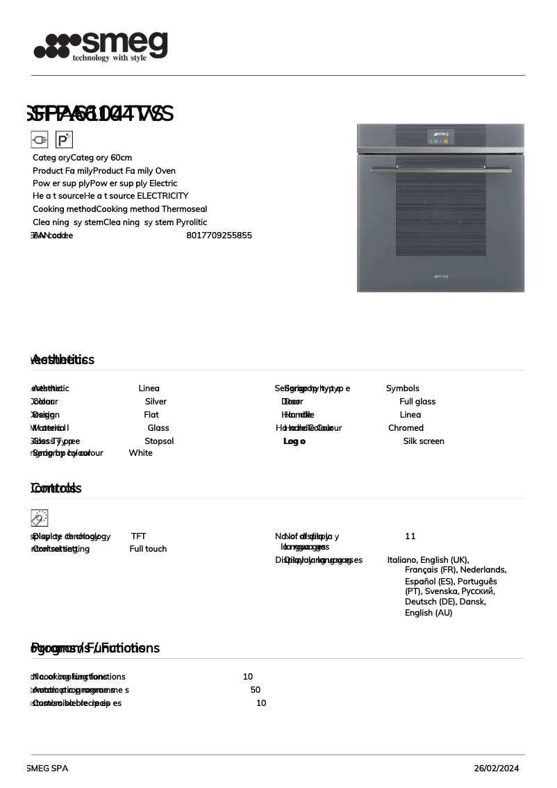 Image de la première page du manuel de l'appareil SFPA6104TVS