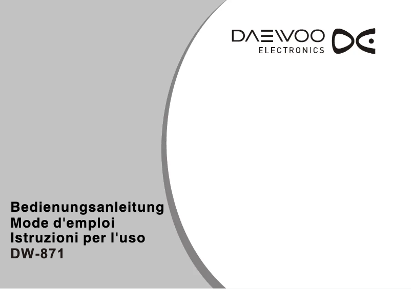 Page n°1 - Manuel utilisateur Daewoo DW-871
