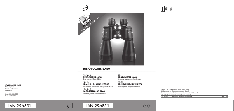 Page 1 de la notice Manuel utilisateur Auriol IAN 296851