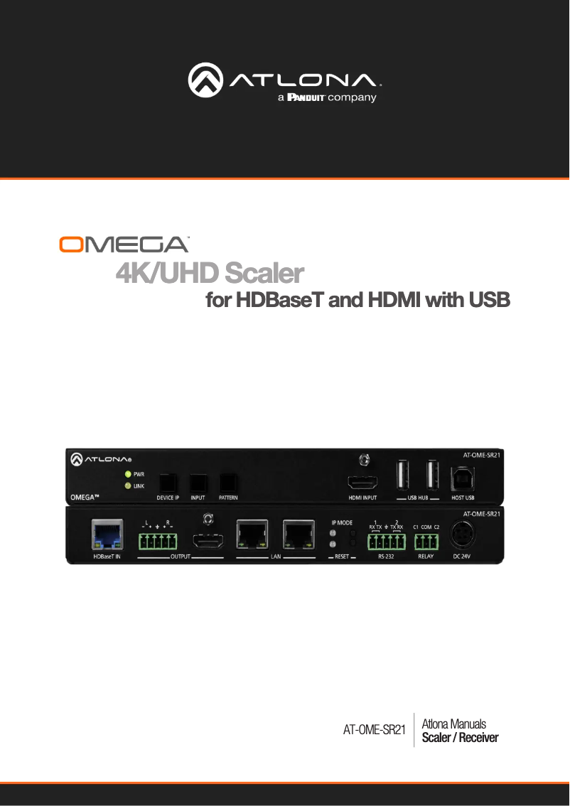 Page 1 de la notice Manuel utilisateur Atlona AT-OME-SR21