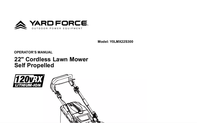 Page n°1 - Manuel utilisateur Yard Force Y0LMX22S300