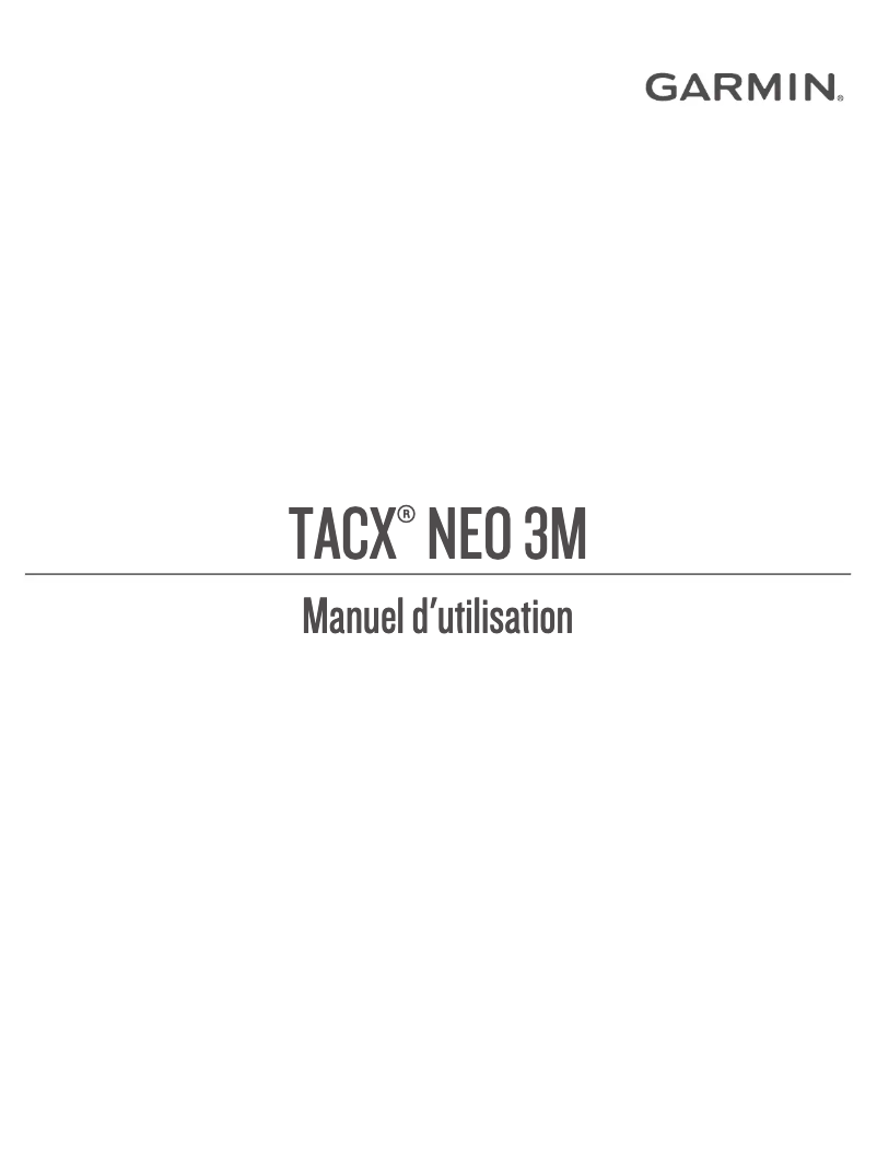 Page 1 de la notice Manuel utilisateur Garmin Tacx NEO 3M