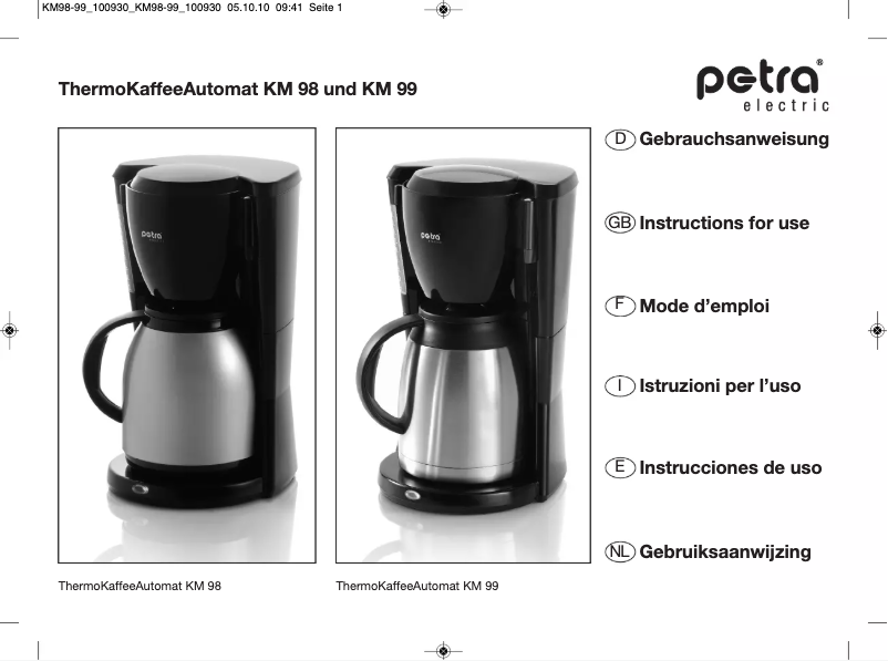 Página 1 del manual Manual de usuario Petra Electric KM 98