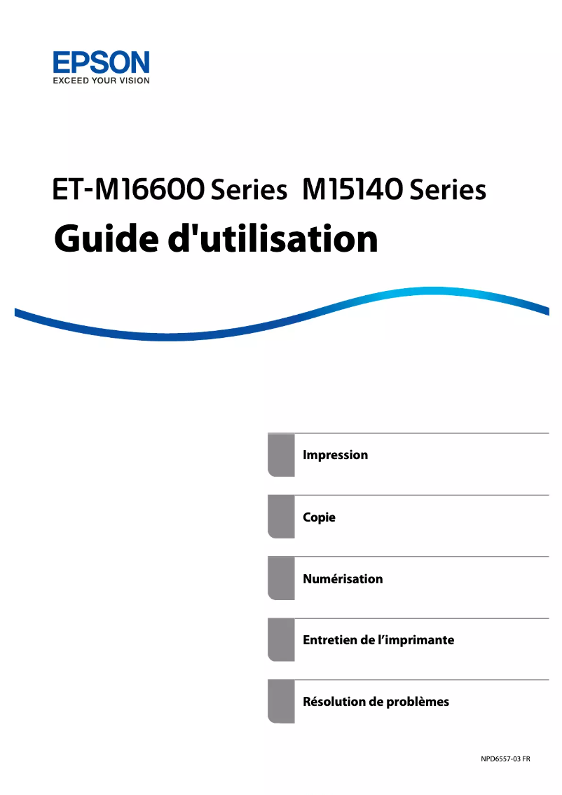 Page 1 de la notice Manuel utilisateur Epson EcoTank ET-M16600