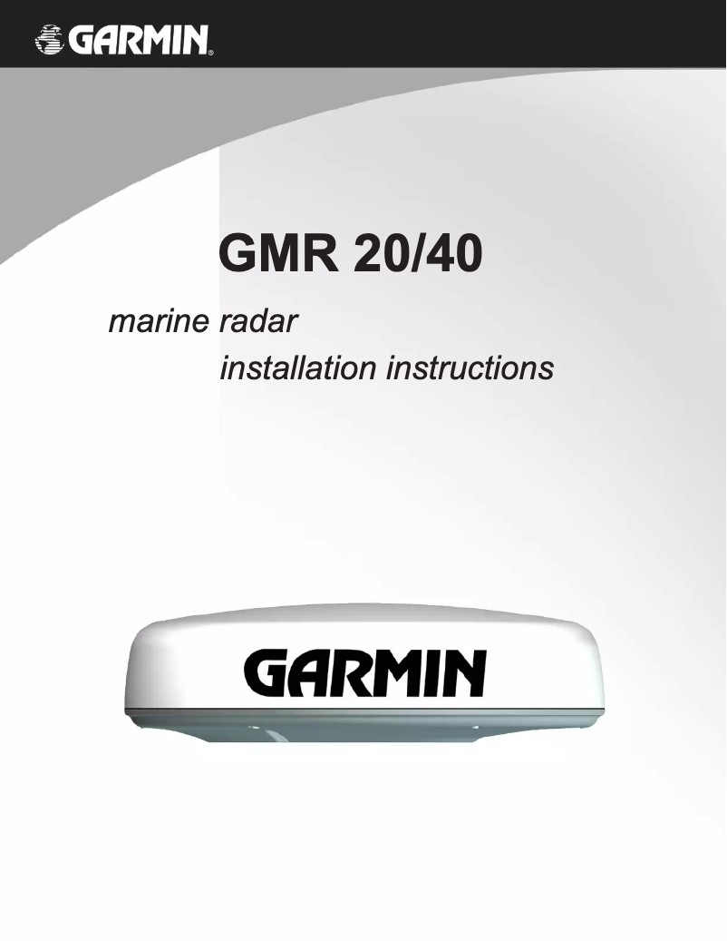 Page n°1 - Guide d'installation Garmin GMR 20