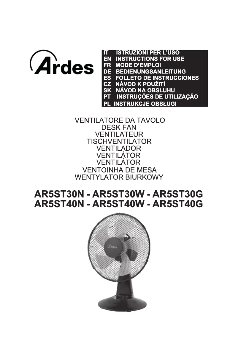 Page 1 de la notice Manuel utilisateur Ardes AR5ST40N