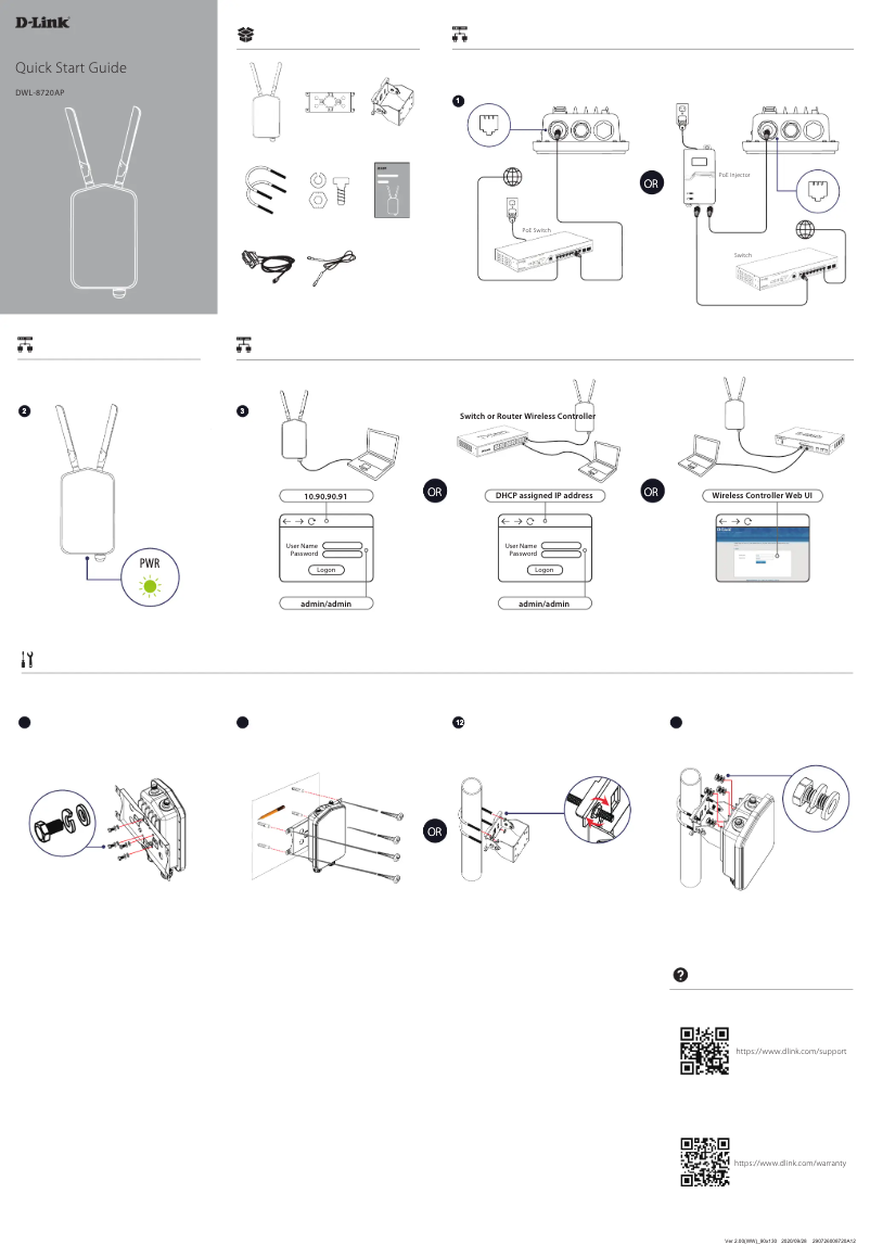 Page 1 de la notice Guide d'installation D-Link DWL-8720AP