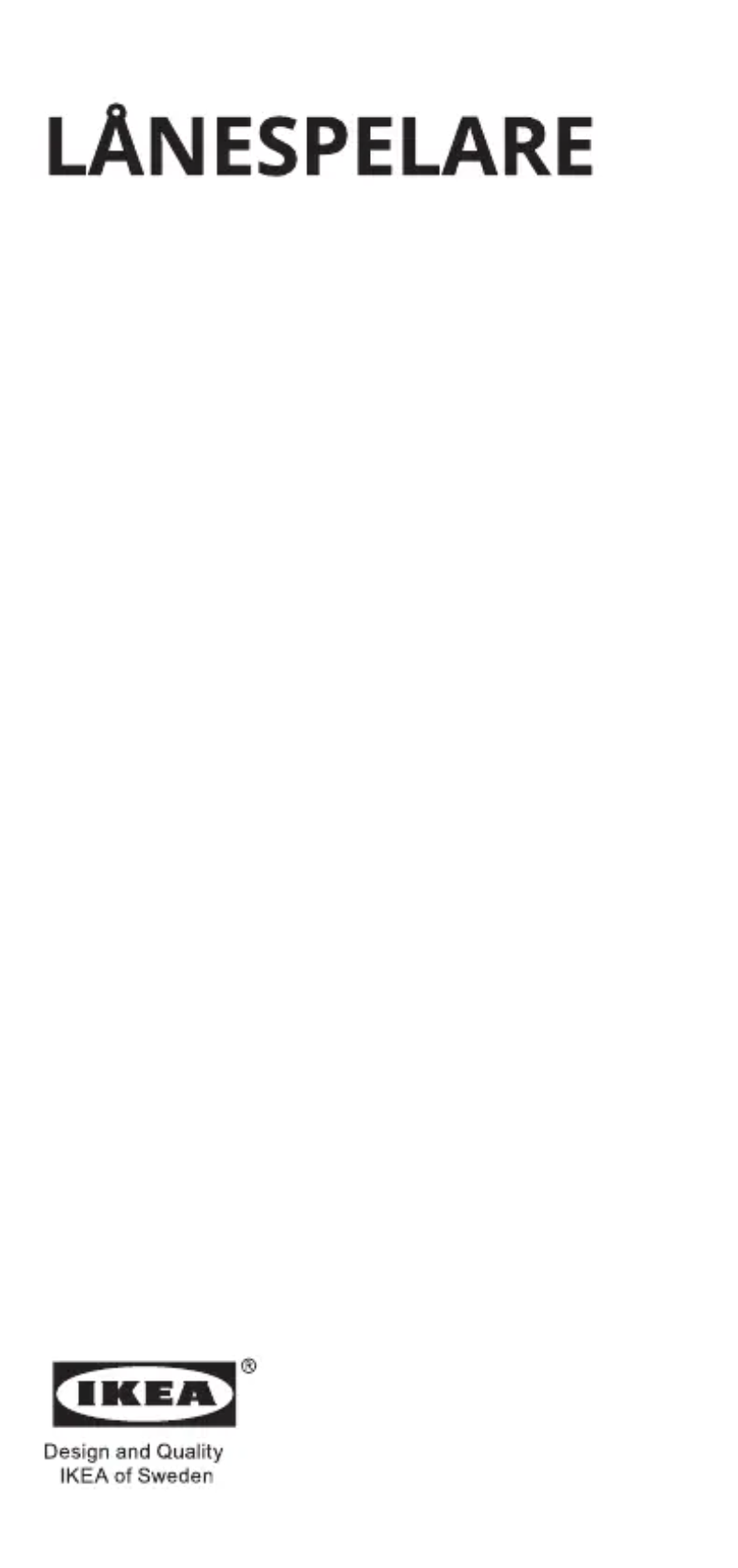 Image de la première page du manuel de l'appareil LÅNESPELARE 805.040.68