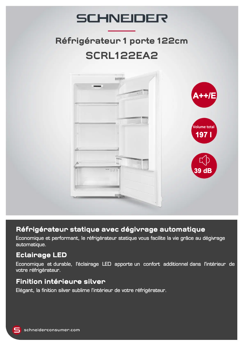 Page 1 de la notice Fiche technique Schneider SCRL122EA2
