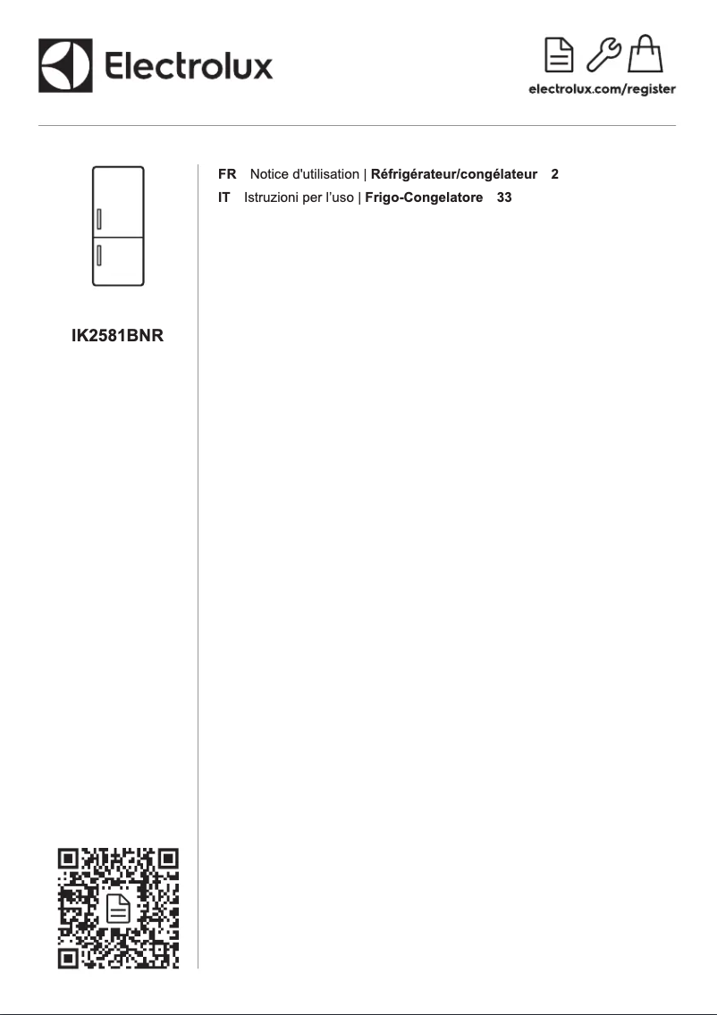 Page n°1 - Manuel utilisateur Electrolux IK2581BNR