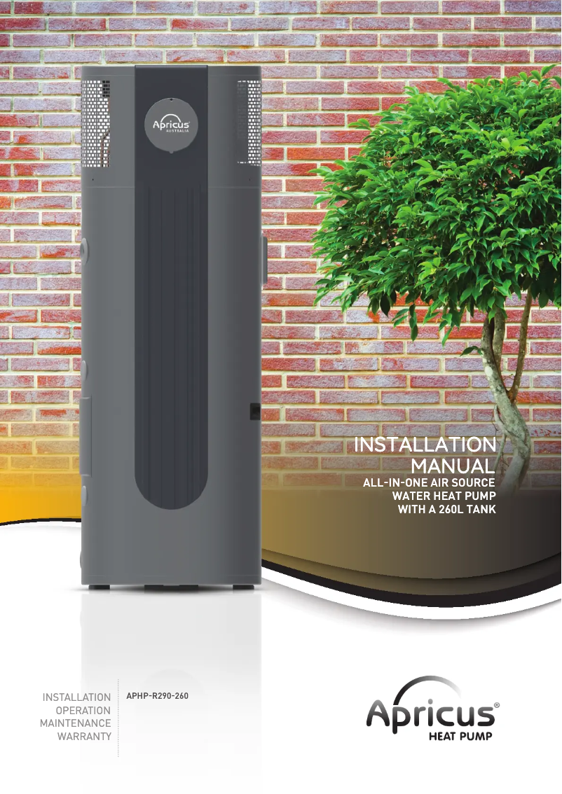 Página 1 del manual Manual de usuario Apricus APHP-R290-260