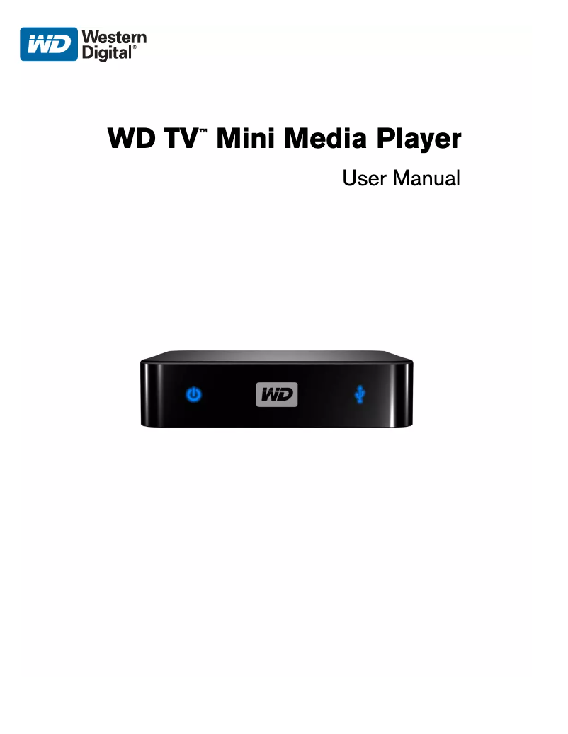 Page n°1 - Manuel utilisateur Western Digital TV Mini WDBAAL0000NBK