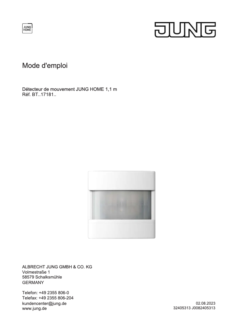 Page n°1 - Manuel utilisateur JUNG BTLC17181256