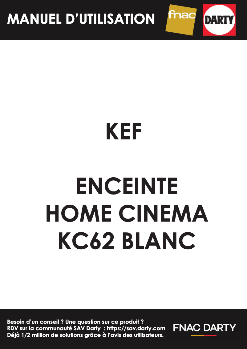 Page n°1 - Manuel utilisateur KEF KC62