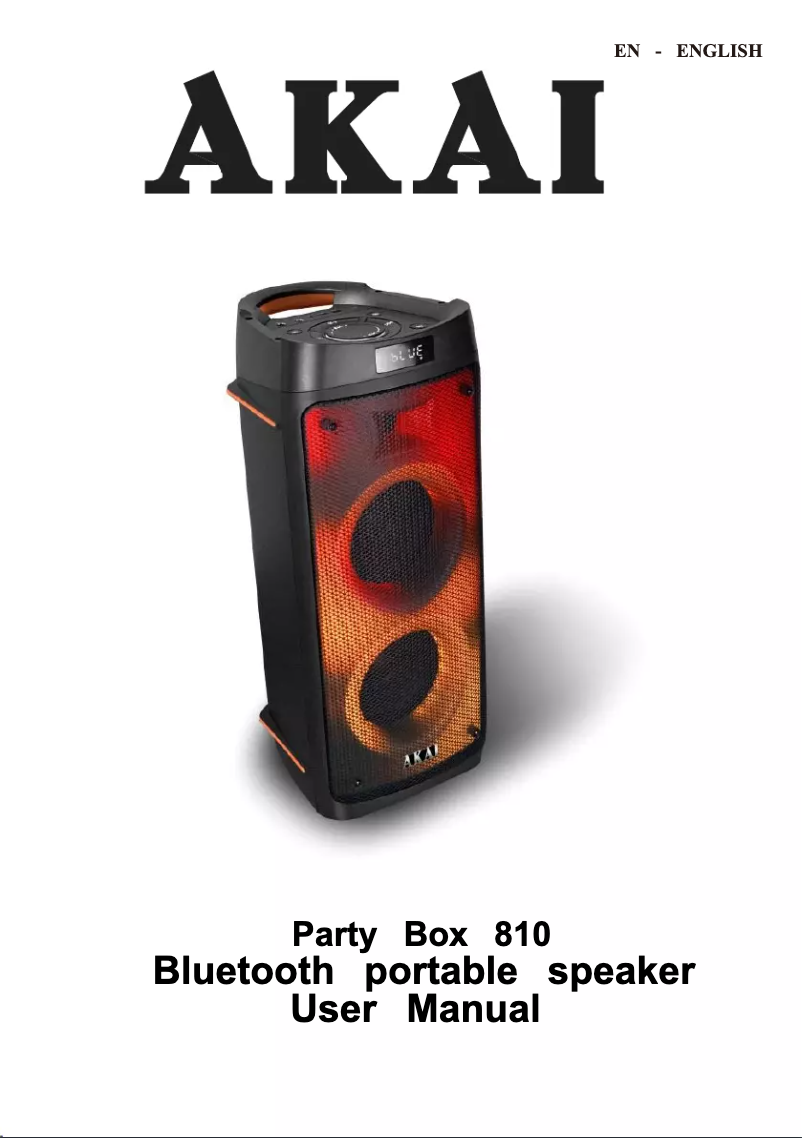 Page n°1 - Manuel utilisateur AKAI Party Box 810