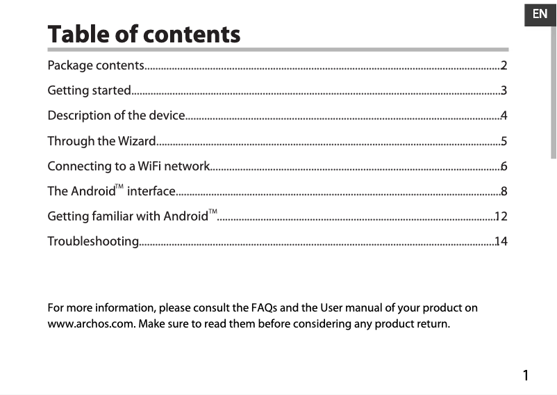 Image de la première page du manuel de l'appareil 101 Neon