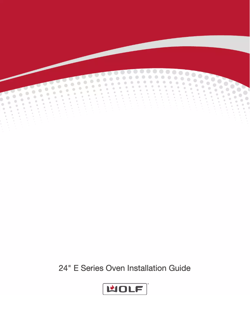Page 1 de la notice Guide d'installation Wolf E Series SO24TESTH