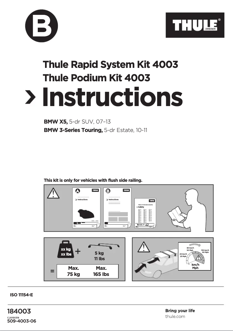 Page 1 de la notice Manuel utilisateur Thule Rapid System Kit 4003