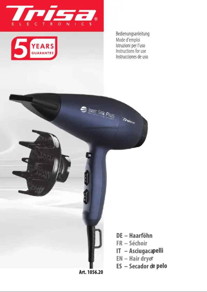 Image de la première page du manuel de l'appareil Ionic Silk Plus 1056.20