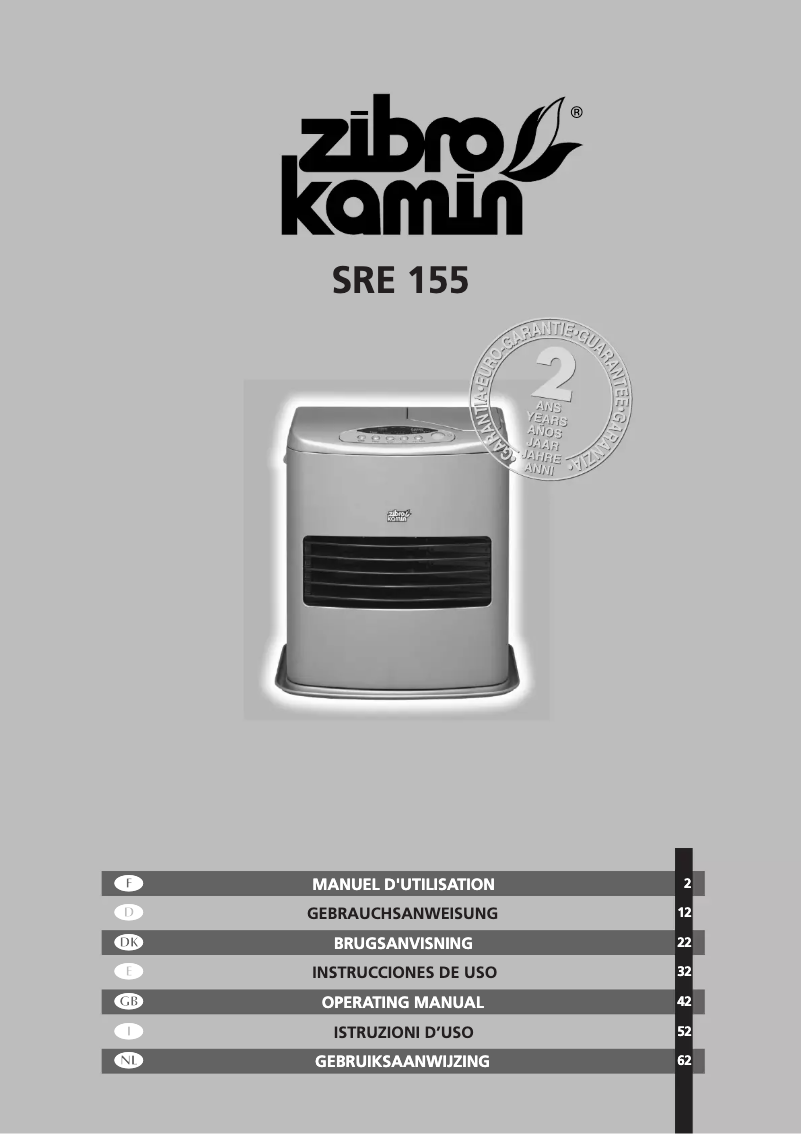 Page n°1 - Manuel utilisateur Zibro Kamin SRE 155