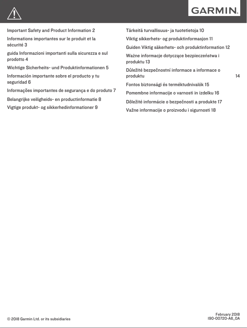 Page n°1 - Instructions de sécurité Garmin Zūmo 396 LMT-S